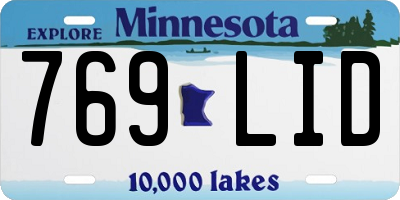 MN license plate 769LID