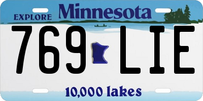 MN license plate 769LIE