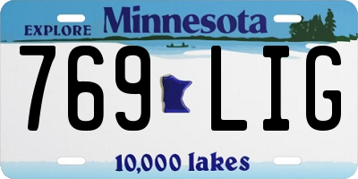 MN license plate 769LIG