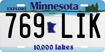 MN license plate 769LIK
