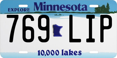 MN license plate 769LIP