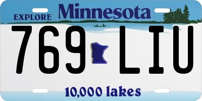MN license plate 769LIU