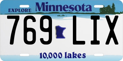 MN license plate 769LIX