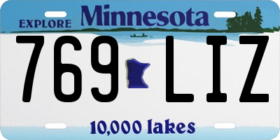 MN license plate 769LIZ