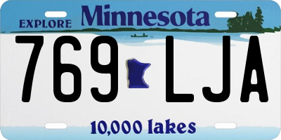 MN license plate 769LJA