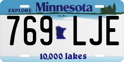 MN license plate 769LJE