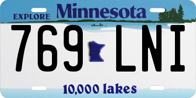 MN license plate 769LNI