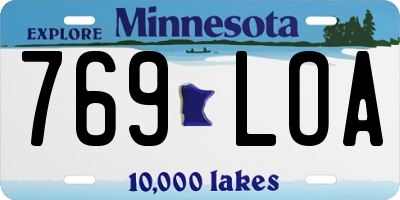 MN license plate 769LOA