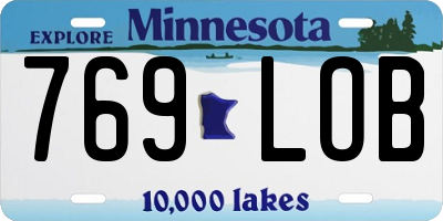 MN license plate 769LOB