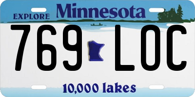 MN license plate 769LOC