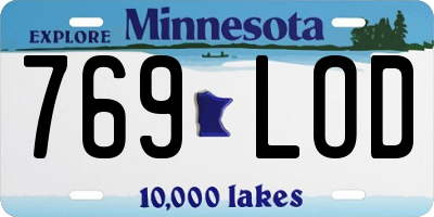 MN license plate 769LOD