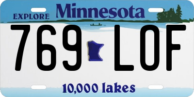 MN license plate 769LOF
