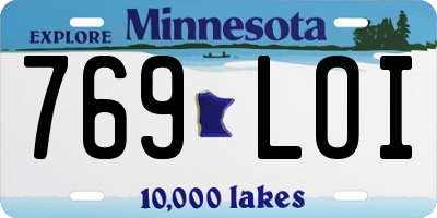 MN license plate 769LOI