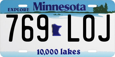 MN license plate 769LOJ
