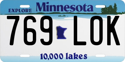 MN license plate 769LOK