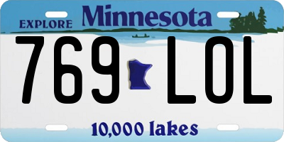 MN license plate 769LOL