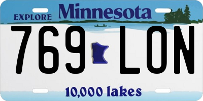 MN license plate 769LON
