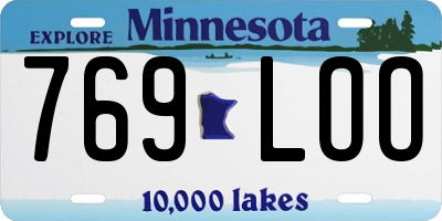 MN license plate 769LOO