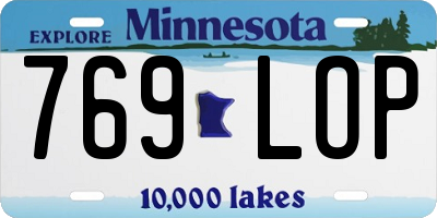 MN license plate 769LOP