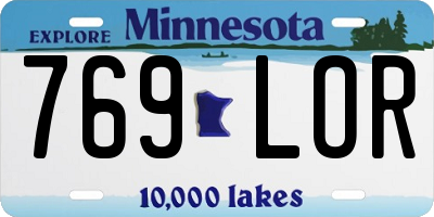 MN license plate 769LOR