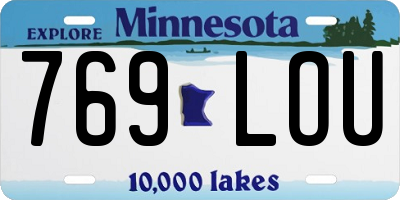 MN license plate 769LOU