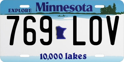 MN license plate 769LOV