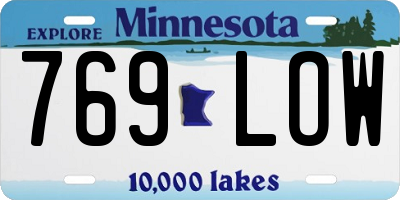 MN license plate 769LOW