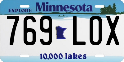 MN license plate 769LOX