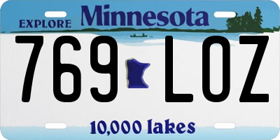 MN license plate 769LOZ