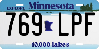 MN license plate 769LPF