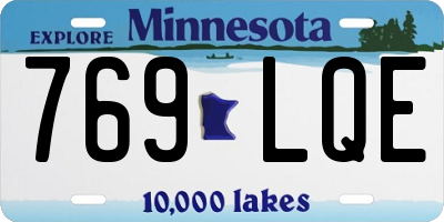 MN license plate 769LQE