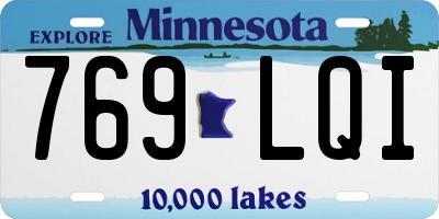 MN license plate 769LQI