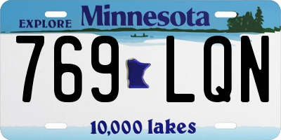 MN license plate 769LQN