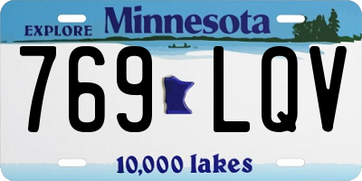 MN license plate 769LQV