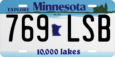 MN license plate 769LSB