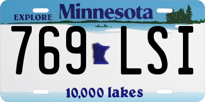 MN license plate 769LSI