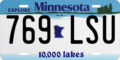 MN license plate 769LSU