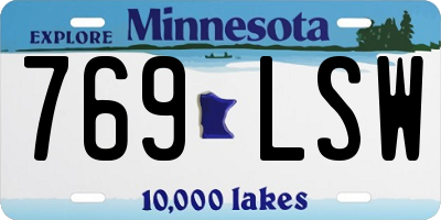 MN license plate 769LSW