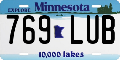 MN license plate 769LUB
