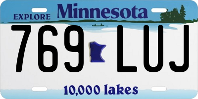 MN license plate 769LUJ