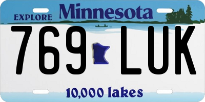 MN license plate 769LUK