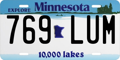 MN license plate 769LUM