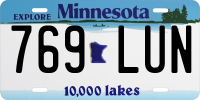 MN license plate 769LUN