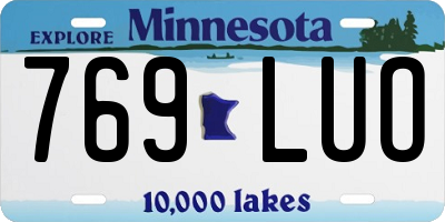 MN license plate 769LUO