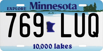 MN license plate 769LUQ