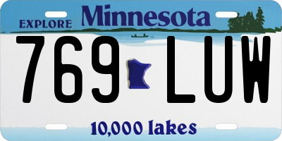 MN license plate 769LUW