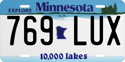 MN license plate 769LUX