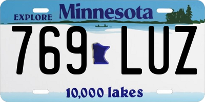 MN license plate 769LUZ