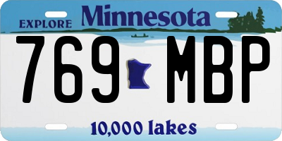 MN license plate 769MBP