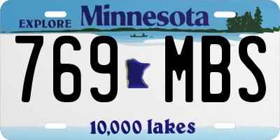 MN license plate 769MBS